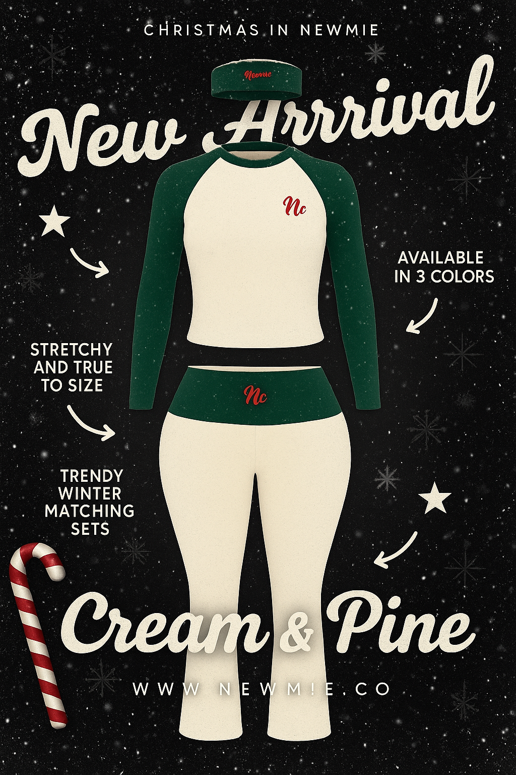 Cream and Pine Winter Essential 3 Piece Set